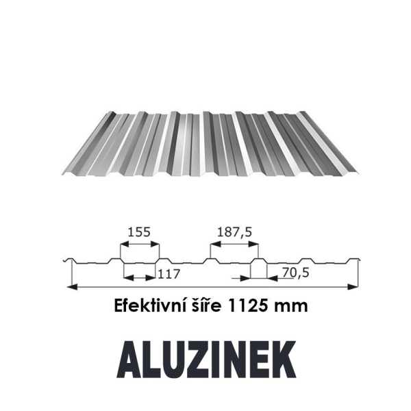 Trapézový plech T18 ECO 0,5mm POZINK na míru (1)