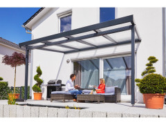 Hliníková pergola Terrassendach Premium - bronzový polykarbonát / antracitová konstrukce