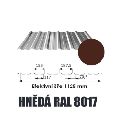 Trapézový plech T18 ECO 0,5mm HNĚDÁ