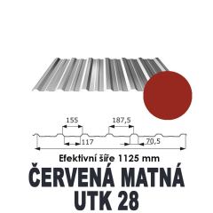 Trapézový plech T18 ECO 0,5mm ČERVENÁ MATNÁ
